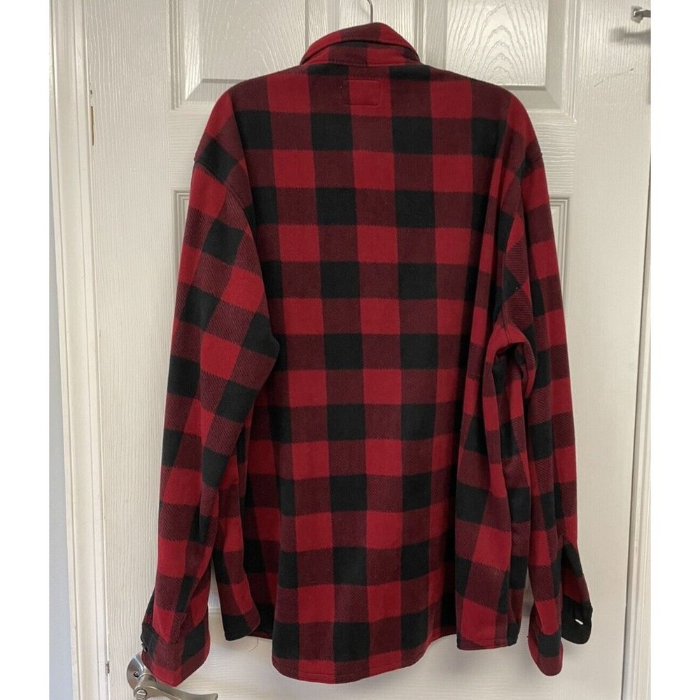 Wrangler Authentic Flannel Button Down Shirt Mens XL Plaid Red Black - Picture 3 of 4